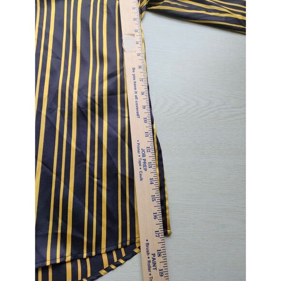 Top/Blouse-INC-International Concepts-Black-Gold-Striped-Long Sleeves-Long Top-M - Picture 13 of 16